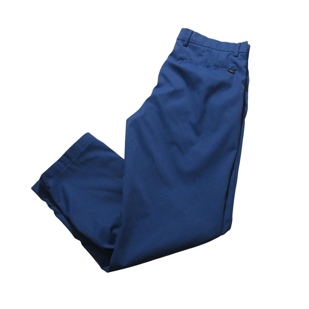 Polo Ralph Lauren Performance Chino‎ Pants 32x30 Blue Stretch Flat Front Golf